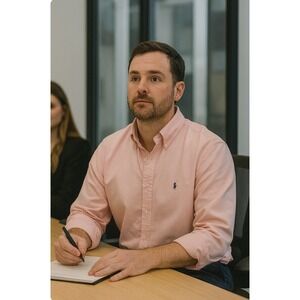 Ralph Lauren Oxford Dress Shirt Mens 17-34 Pink Yarmouth Preppy Business classy